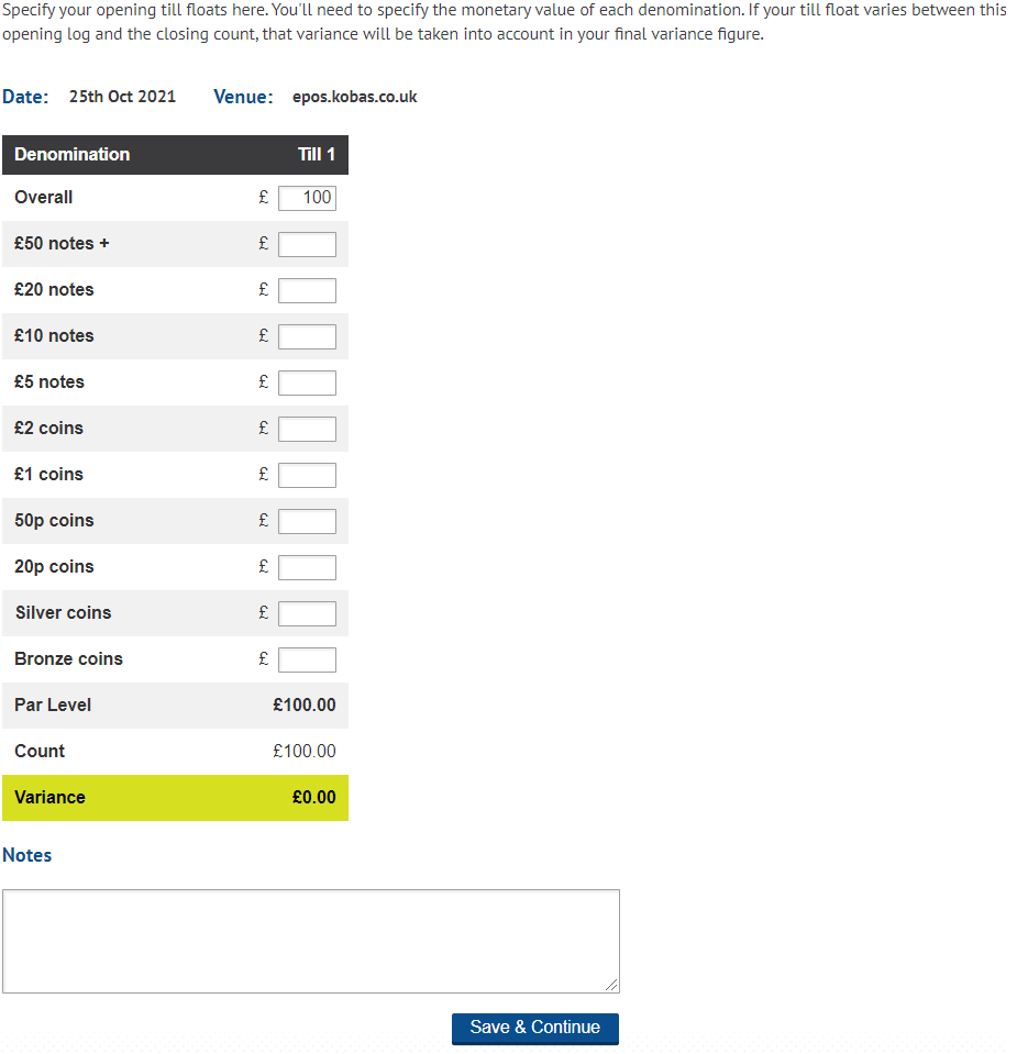 Daily Tasks Safe and Till Logs